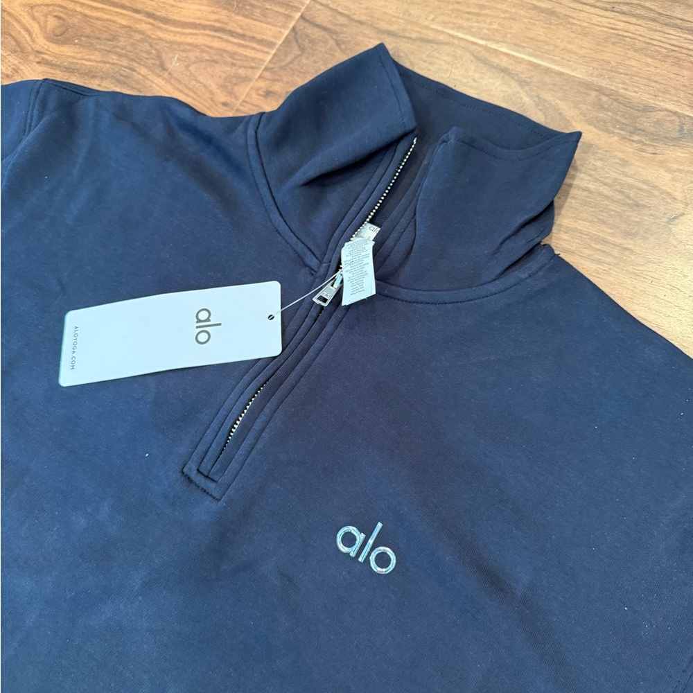 β¨ ALO Yoga Unisex Dark Blue Zip-Up Sweater πΈ - Picture 2 of 5